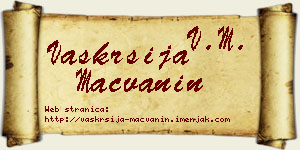 Vaskrsija Mačvanin vizit kartica